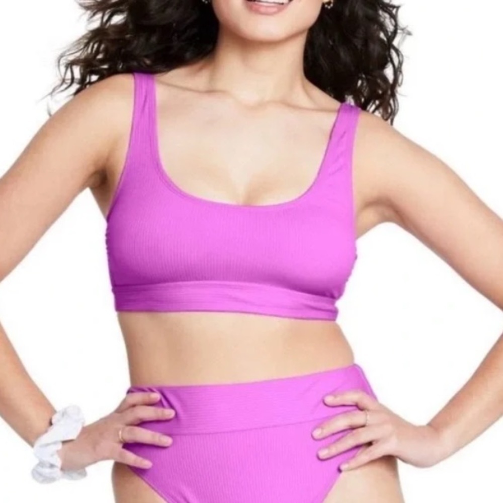 Set Stoney Clover Lane X Target Bright Purple Ribbed Bikini Bottom Ss. — image 2 of 8
